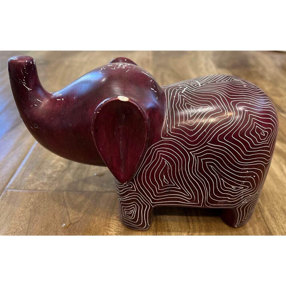 Red Marvel Elephant Heavy 9x 5” - A Little Chipped On The Ear Ear. Sale As Is